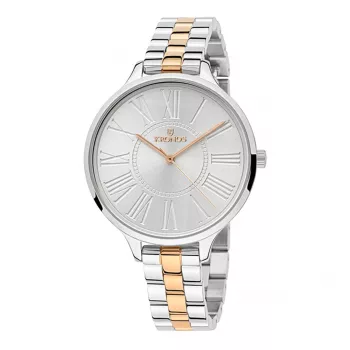 KRONOS dámske quartz hodinky K023.9.24.19 36 mm nerezové puzdro biely ciferník hnedý kožený remienok