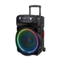 KRUGER & MATZ KM1718 60W prenosný aktívny PA reproduktorový systém s dvoma UHF bezdrôtovými mikrofónmi, Bluetooth, USB, SD, FM, LED efekty