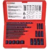 KS TOOLS 25-dielna sada na vytáčanie skrutiek, ľavotočivé vytáčadlá HSS, M3-M18, so špirálovými vrtákmi a vrtacími vodidlami (150.1305)