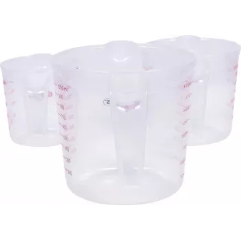KS TOOLS 3-dielna sada odmeriek, 250/500/1000 ml, priehľadný PP s modrou stupnicou, vhodné na potraviny, umývateľné v umývačke, stohovateľné 150.9205