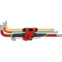KS TOOLS 9-dielna extra dlhá sada guličkových imbusových kľúčov s dvojitou guličkou, 1,5-10mm, chróm-vanádium, matne chrómovaná, DIN ISO 2936, ERGOTORQUEplus 151.3222