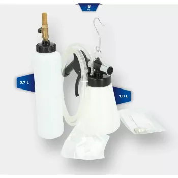 KS TOOLS BT701200 pneumatický odvzdušňovač bŕzd, 6,2 bar, 0,75L nádrž, 1L záchytná fľaša