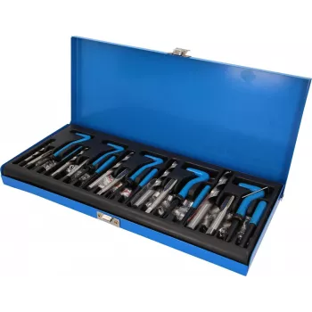 KS TOOLS sada na opravu závitov, 131-dielna, metrické drôtené závitové vložky M5-M12, nerezová oceľ, v kufri BT541150