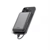KSIX magnetická power banka 10000 mAh, 22,5W pre iPhone a Apple Watch, sivá