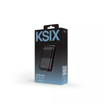 KSIX powerbanka Mini 10000mAh 10W s káblom USB-A USB-C čierna
