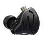 KZ ZAX NO MIC In-Ear slúchadlá s 1 dynamickým + 7 balanced armature meničmi, 10mm dynamický menič, 24Ω impedancia, 113dB citlivosť, odnímateľný 2-Pin kábel, čierne