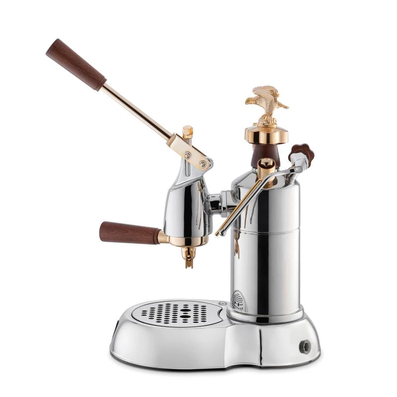 La Pavoni LPLEXP01EU manuálny pákový espreso kávovar Expo 2015 zlato-chróm, 1,6 L, 950 W
