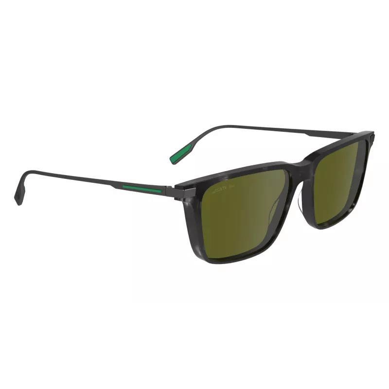 Lacoste L6017S5517240 hranaté havana slnečné okuliare pre pánov - hnedé šošovky 55/17/145 mm