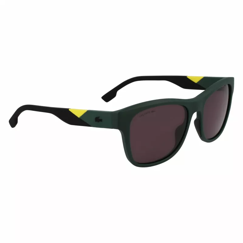 Lacoste L6043S-301 pánske obdĺžnikové slnečné okuliare - zelený rám, sivé sklá, 56/18/145 mm