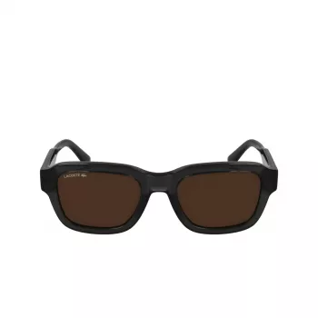 Lacoste L6048S-035 slnečné okuliare pánske hranatý acetátový rám tmavosivé sklá sivá 51 mm
