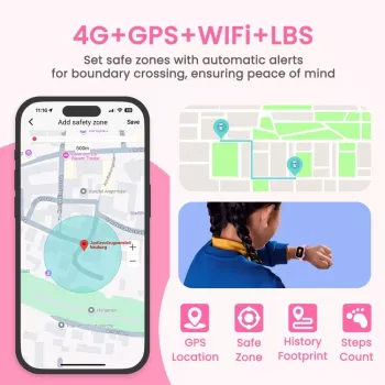 LAGENIO K3 4G detské smart hodinky ružové