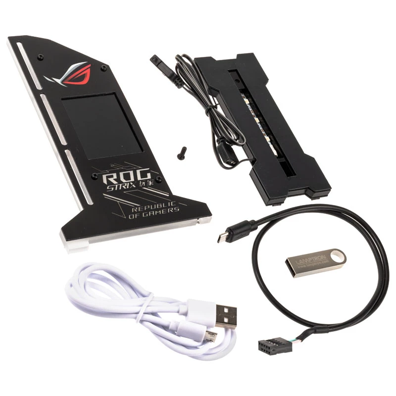 Lamptron vertikálny držiak GPU s displejom - čierny