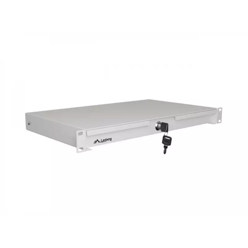 LANBERG 1U 19 inch výsuvný zásuvka 270 mm hĺbka sivá (nosnosť 30 kg)