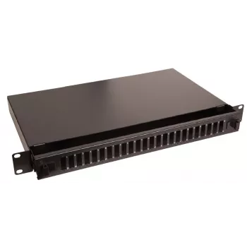 Lanview LVO231552 19 palcov 1U 24-portový optický patch panel pre SC Duplex/LC Quad, rack montáž, čierny