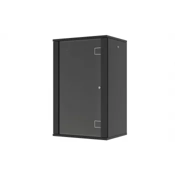 LANVIEW Quick Assembly Flat Pack 19 – 19 palcové nástenné puzdro (6U, 600x450x320mm, dvere z bezpečnostného skla, čierna)