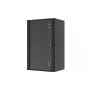 LANVIEW Quick Assembly Flat Pack 19 – 19 palcové nástenné puzdro (6U, 600x450x320mm, dvere z bezpečnostného skla, čierna)