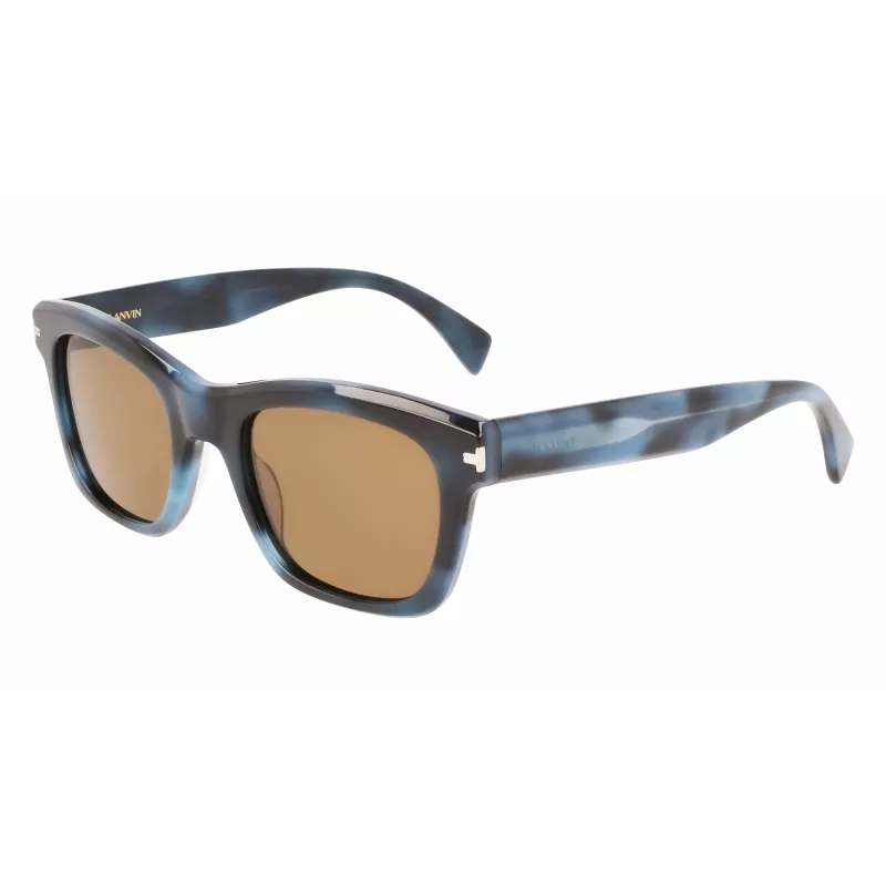 LANVIN LNV620S-425 pánske hranaté acetátové slnečné okuliare - modrý rám, sivé šošovky, UV400