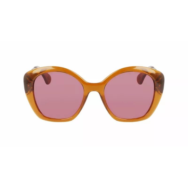 LANVIN dámske LNV628S-208 cat-eye slnečné okuliare, havana acetát, hnedé gradientové sklá 54mm
