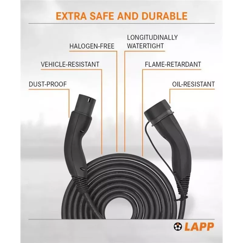 LAPP MOBILITY HELIX® Type 2 EV nabíjací kábel, 22 kW, 5 m, čierna 61795