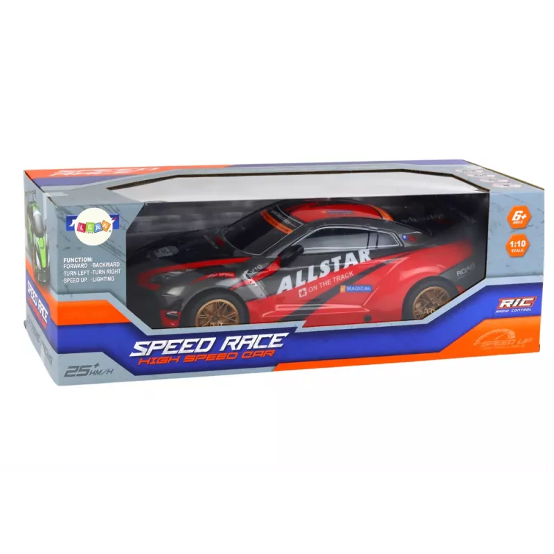 Veľké diaľkovo ovládané športové auto 1:10 červené Lean Toys