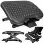 LEAN nastaviteľná ergonomická podnožka do kancelárie s 3 stupňami masážnych výstupkov, čierna
