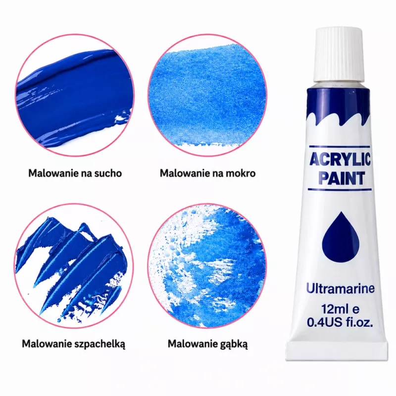 LEAN umelecká sada akrylových farieb 24 farieb 12 ml