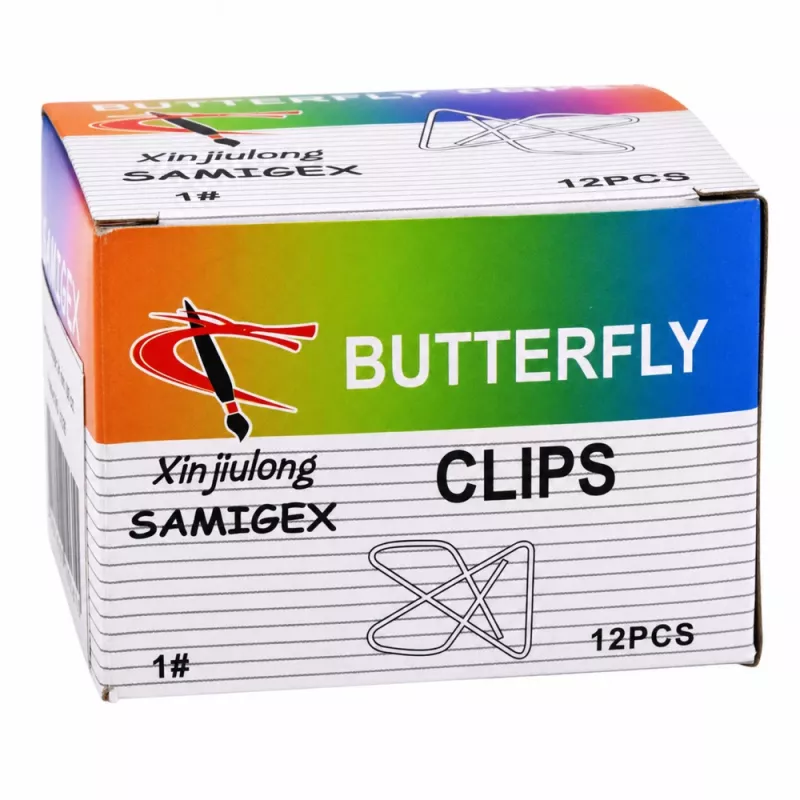 LEAN Butterfly Kovové kancelárske sponky na dokumenty, kancelária, 24 mm, 100 kusov