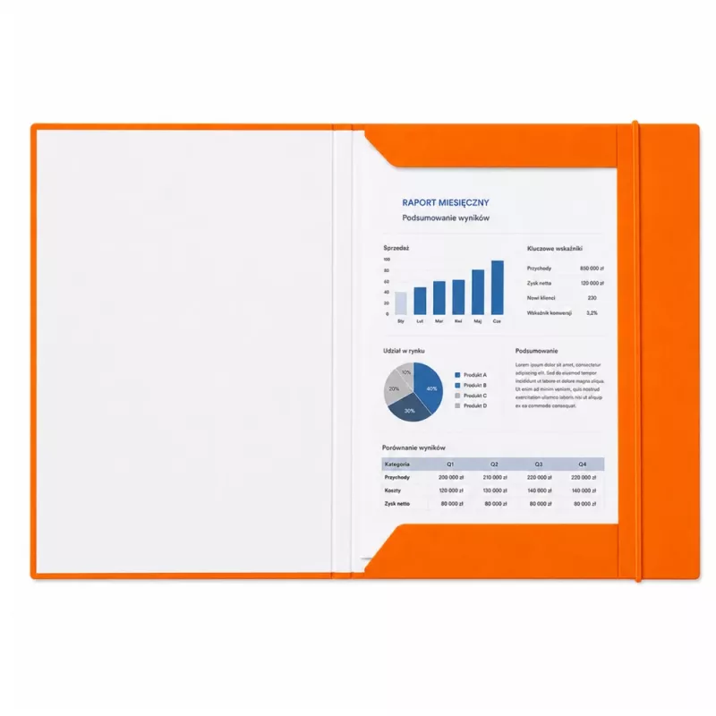 LEAN kartónová mapa s gumičkou, lakovaná, A4, 300 g/m², oranžová