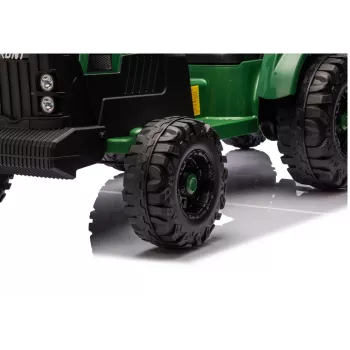 LEAN CARS 24V akumulátorový traktor s prívesom tmavozelený - CH9959B