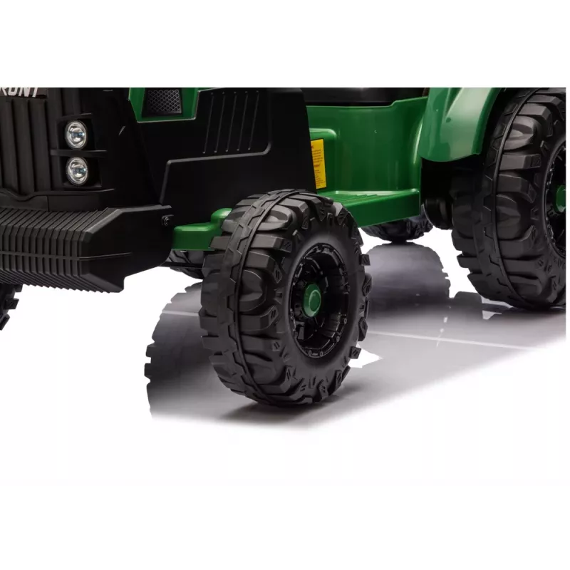 LEAN CARS 24V akumulátorový traktor s prívesom tmavozelený - CH9959B