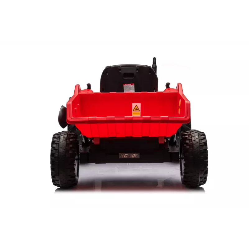 LEAN CARS 24V batériový traktor HC-306 červený s prívesom