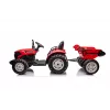 LEAN CARS 24V batériový traktor HC-306 červený s prívesom