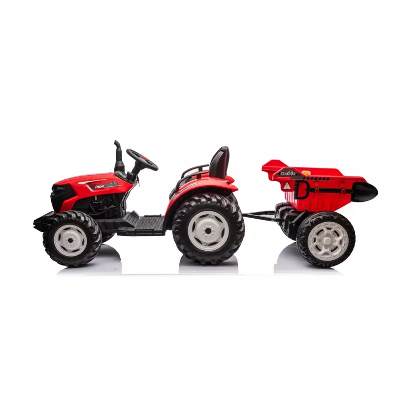 LEAN CARS 24V batériový traktor HC-306 červený s prívesom