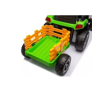 LEAN CARS traktor s batériovým pohonom BBH-030 zelený 12V jazdný traktor s rodičovským diaľkovým ovládaním