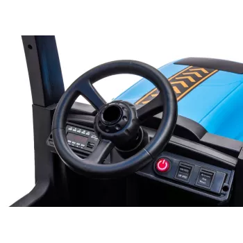 LEAN CARS batériový traktor A011 24V modrý – detské elektrické auto s 2x200W motormi, diaľkovým ovládaním, LED svetlami, Bluetooth