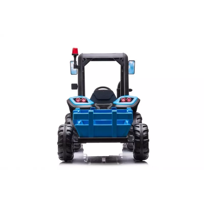 LEAN CARS batériový traktor BLT-206 modrý 12V pojazdný traktor s prívesom a diaľkovým ovládaním