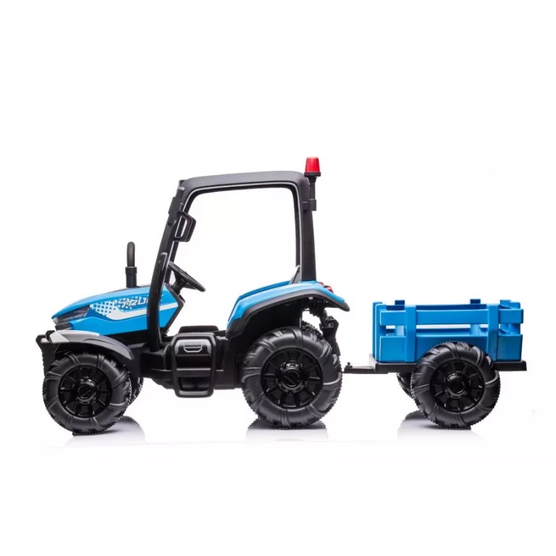 LEAN CARS batériový traktor BLT-206 modrý 12V pojazdný traktor s prívesom a diaľkovým ovládaním
