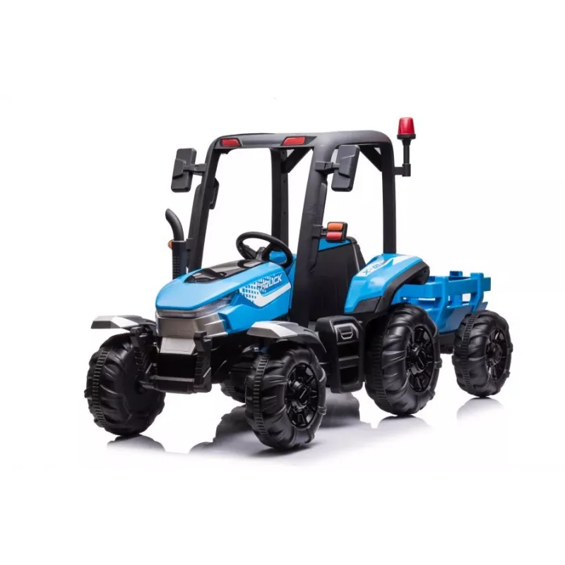 LEAN CARS batériový traktor BLT-206 modrý 12V pojazdný traktor s prívesom a diaľkovým ovládaním