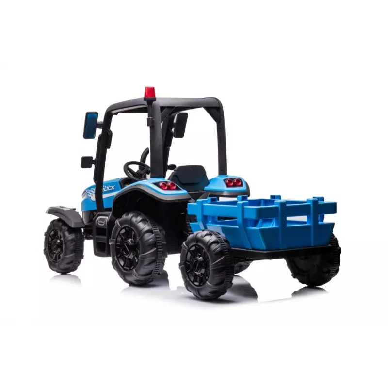 LEAN CARS batériový traktor BLT-206 modrý 12V pojazdný traktor s prívesom a diaľkovým ovládaním