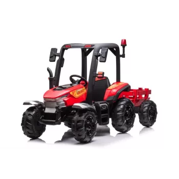 LEAN CARS batériový traktor BLT-206 červený, 12V 7Ah, 2x35W, detské elektrické auto s diaľkovým ovládačom a prívesom