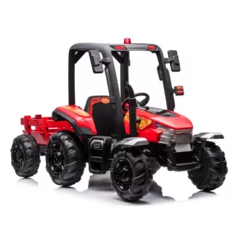 LEAN CARS batériový traktor BLT-206 červený, 12V 7Ah, 2x35W, detské elektrické auto s diaľkovým ovládačom a prívesom