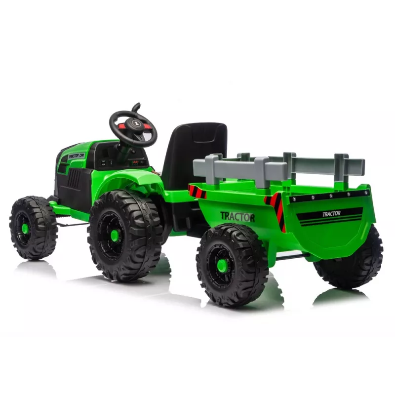LEAN CARS CH9959B batériový traktor s prívesom svetlozelený 24V