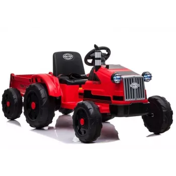 LEAN CARS elektrický detský traktor CH9959 červený s prívesom, LED svetlami, diaľkovým ovládaním, rádiom