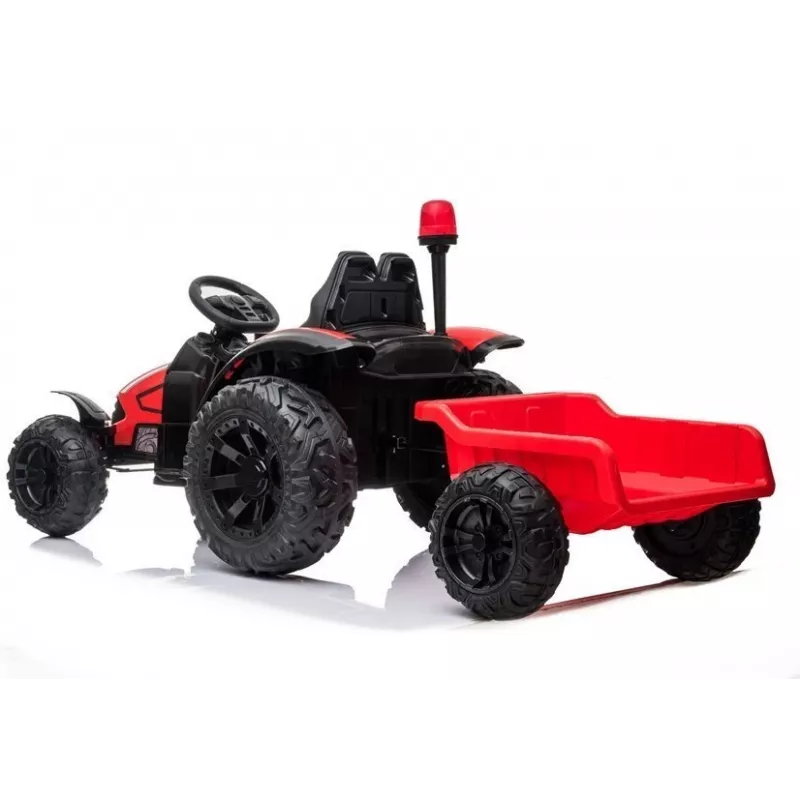 LEAN CARS elektrický detský traktor HZB-200 s prívesom červený