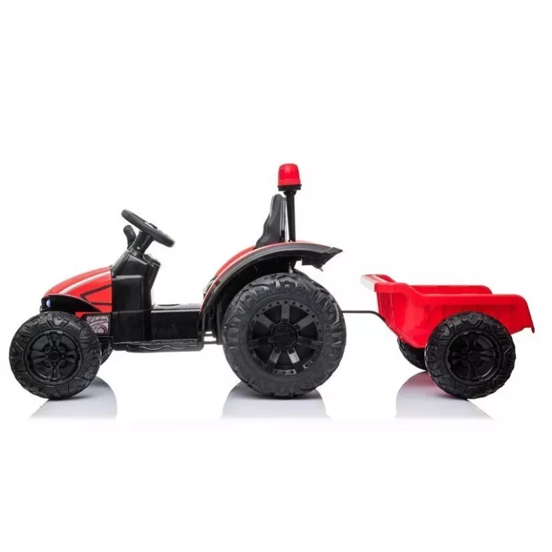 LEAN CARS elektrický detský traktor HZB-200 s prívesom červený