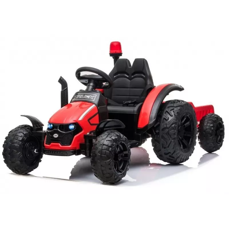 LEAN CARS elektrický detský traktor HZB-200 s prívesom červený