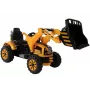LEAN CARS elektrický traktor na sedenie s lopatovým bagerom oranžový