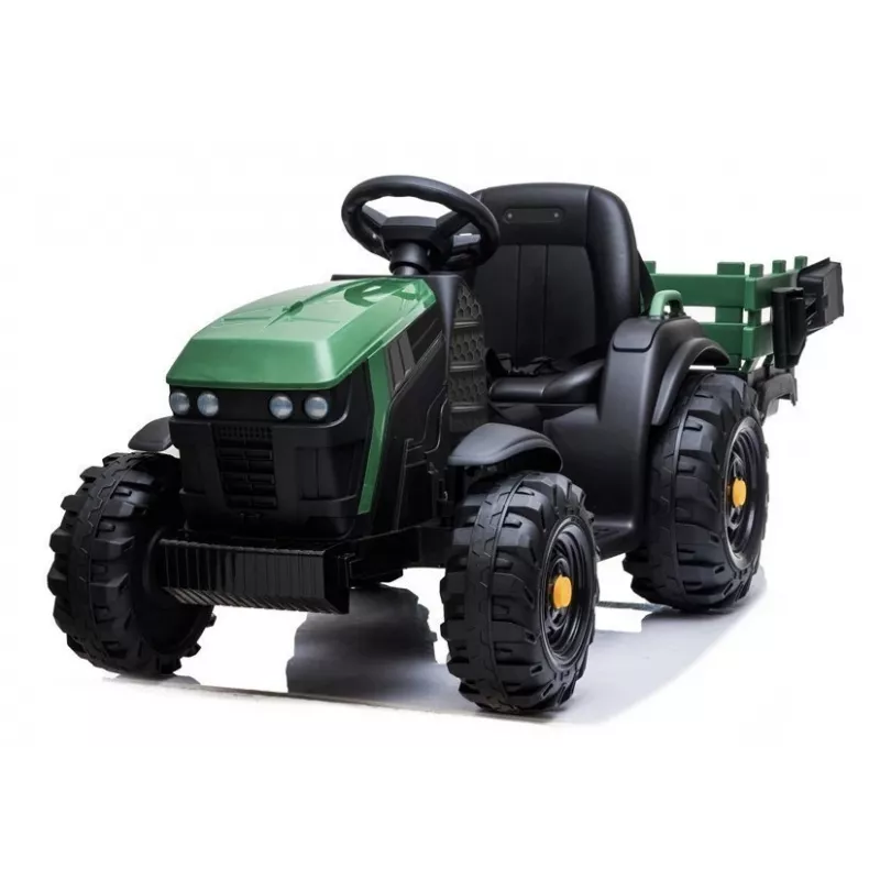 LEAN CARS elektrický traktor s prívesom BDM0925 vojenská zelená