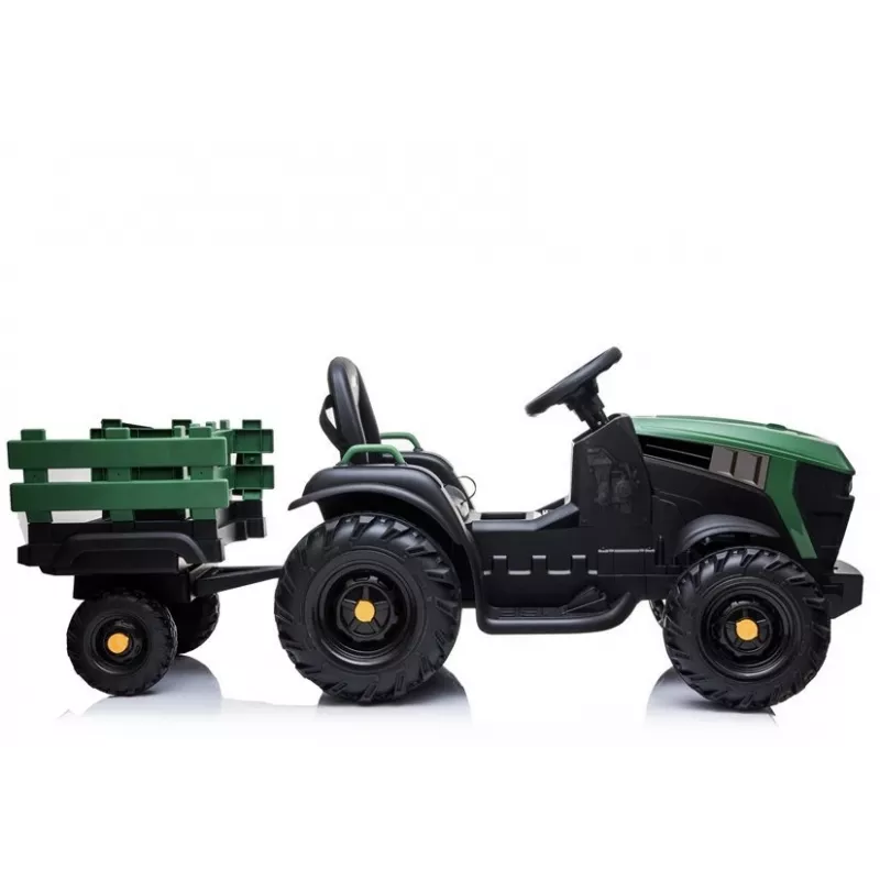 LEAN CARS elektrický traktor s prívesom BDM0925 vojenská zelená