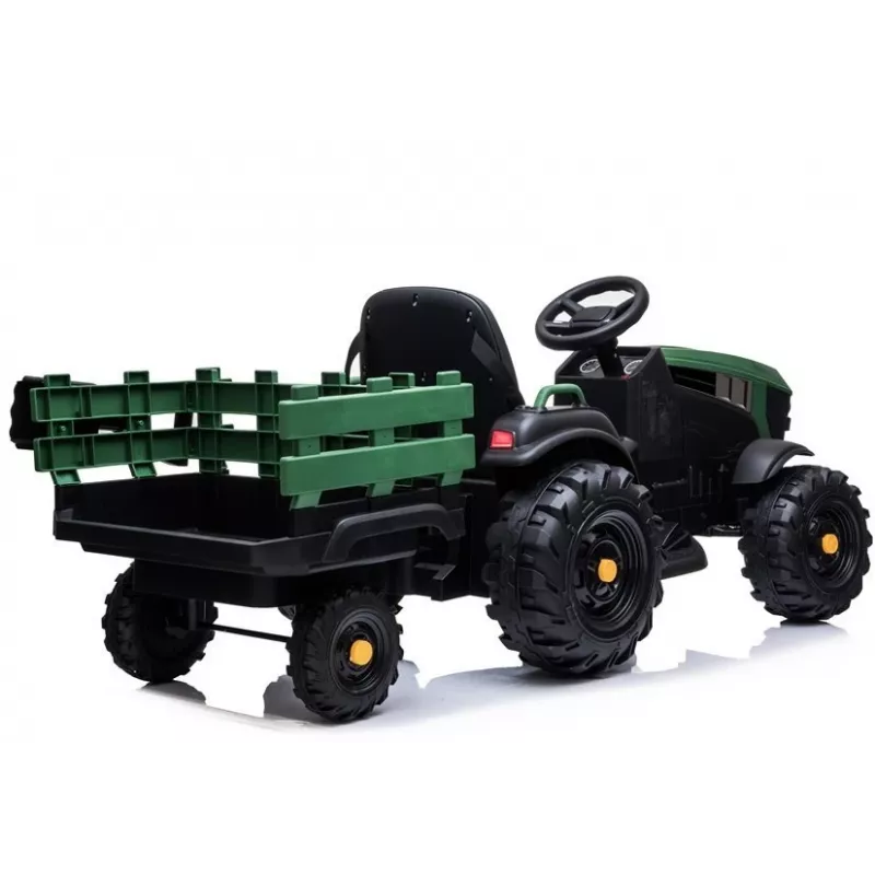 LEAN CARS elektrický traktor s prívesom BDM0925 vojenská zelená